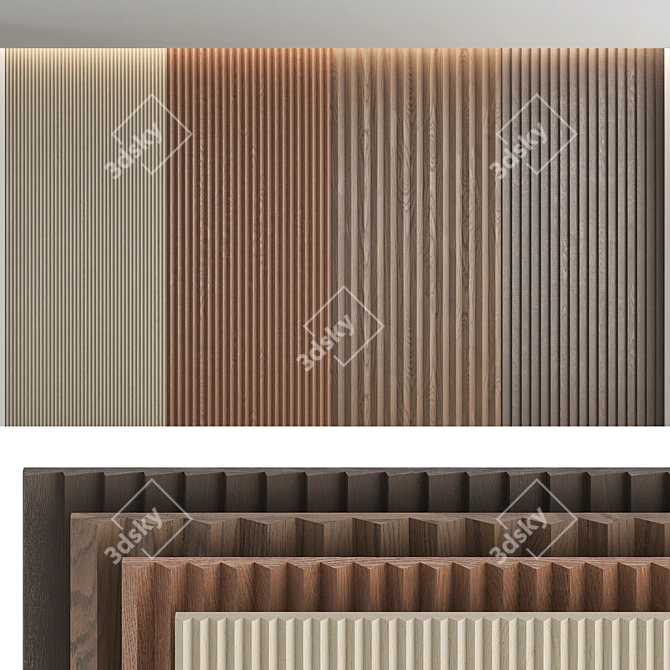 Seamless Wood Panel Set - High Resolution Textures 3D model image 7