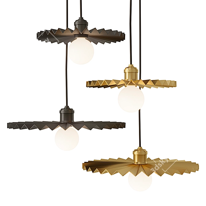 Elegant Omega Pendant Lights 3D model image 1