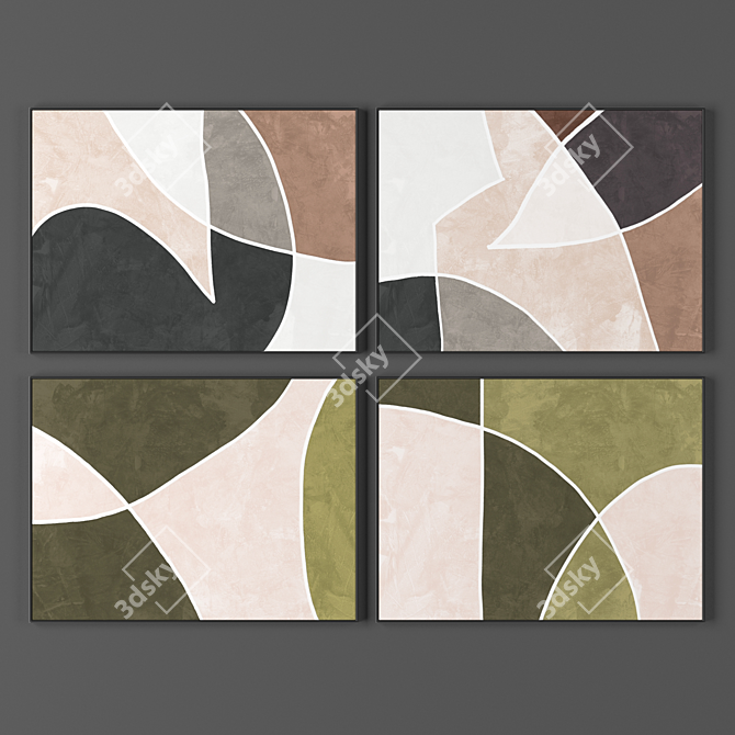 Textures Collection: 4 Framed Paintings 3D model image 1