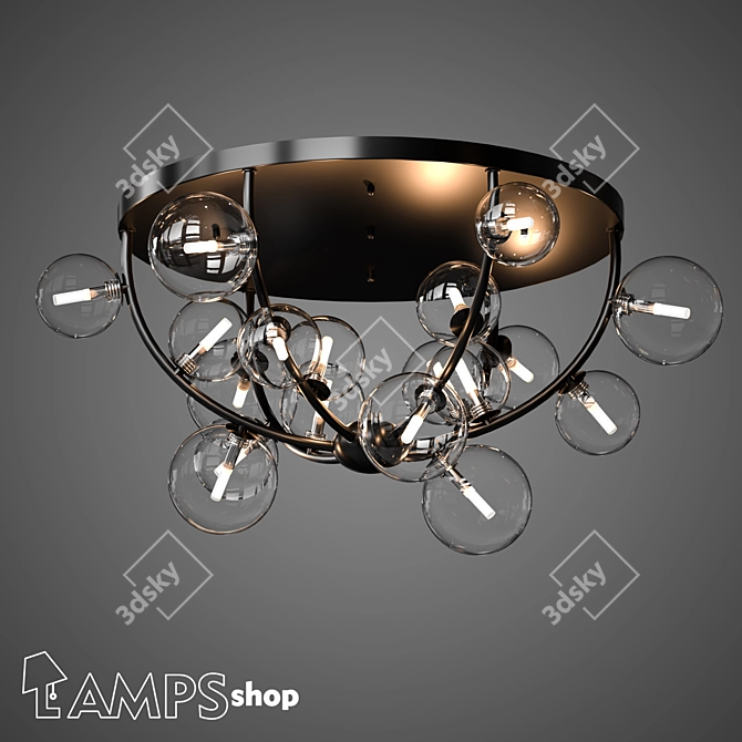 Rainbow Bubble Ceiling Chandelier 3D model image 1