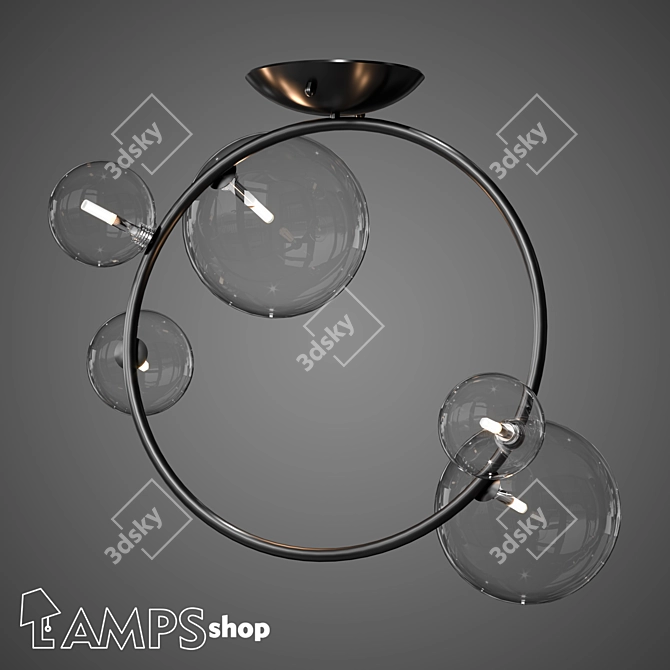 Rainbow Bubble Chandelier - Vibrant Lighting 3D model image 1