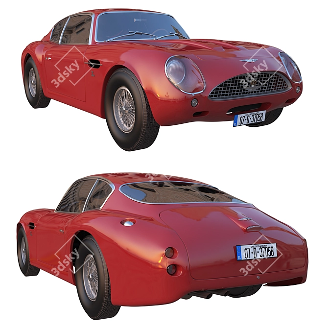 Vintage Aston Martin Zagato 1964 3D model image 2