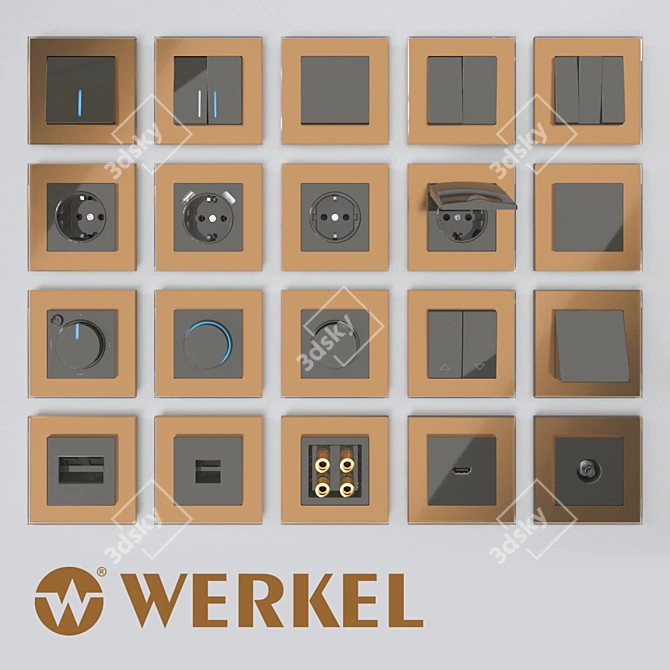 Werkel Taupe OM Sockets 3D model image 1