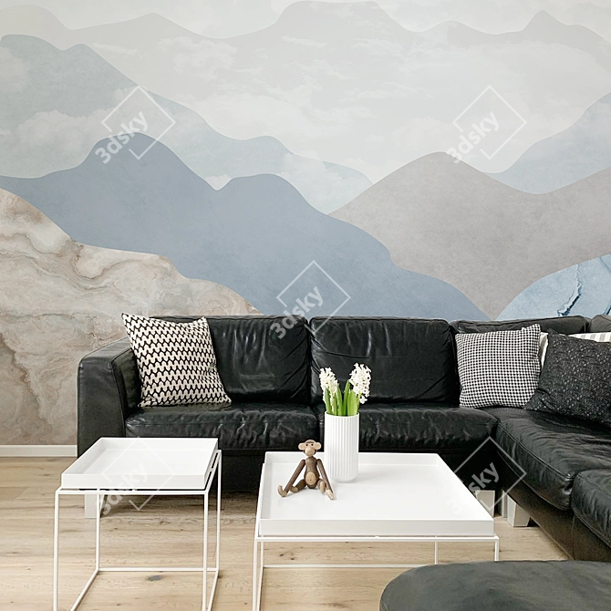 Cloudy Mountains | Eco Murals for Kids 3D model image 3