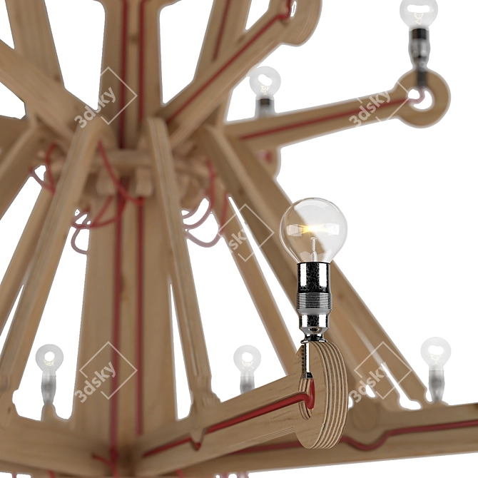 Plywood Chandelier by Piet Hein Eek 3D model image 3