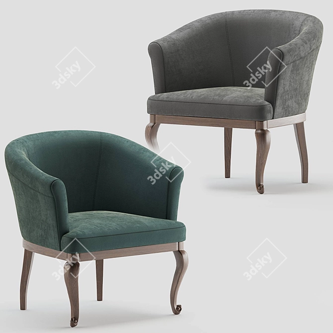 Dall Poltrona Armchair: Sleek and Stylish 3D model image 1