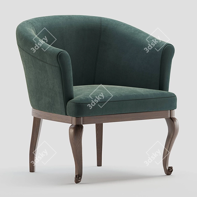 Dall Poltrona Armchair: Sleek and Stylish 3D model image 2