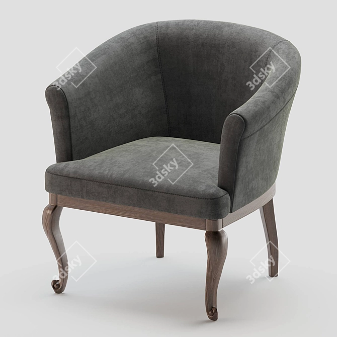 Dall Poltrona Armchair: Sleek and Stylish 3D model image 3