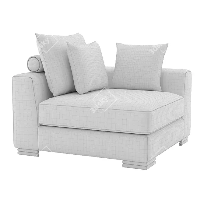 Elegant Clifford Corner Sofa 3D model image 5
