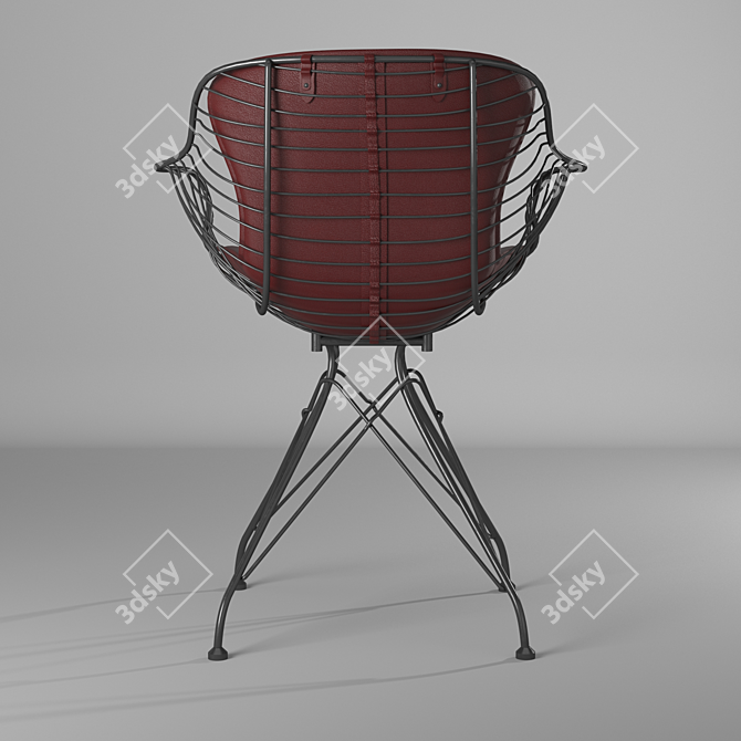 Modern Wire Dining Chair 3D model image 2