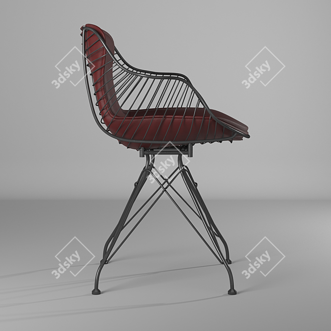 Modern Wire Dining Chair 3D model image 3