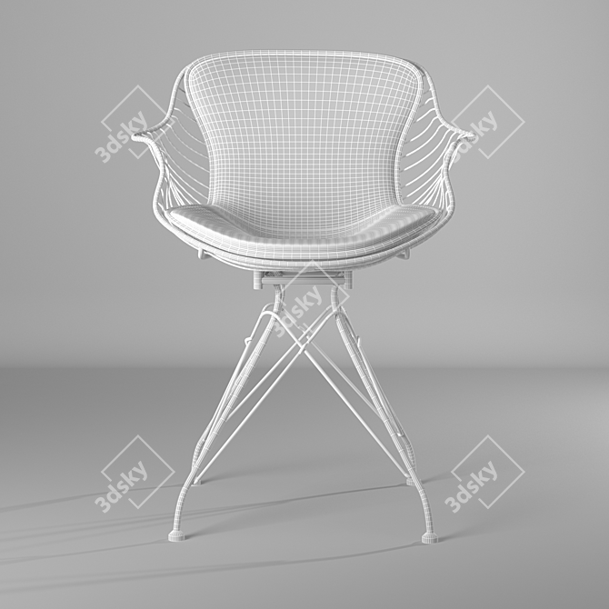 Modern Wire Dining Chair 3D model image 4