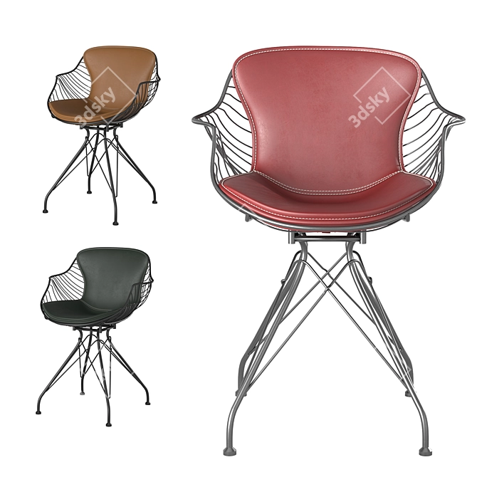 Modern Wire Dining Chair 3D model image 5