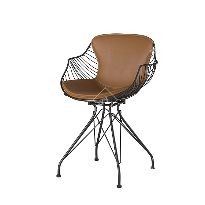 Modern Wire Dining Chair 3D model image 9