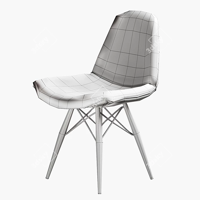 Sophisticated Leather Lucia Side Chair - Industry West 3D model image 5