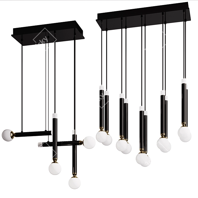 Sleek Metal Pendant Light: Cayo 3D model image 1