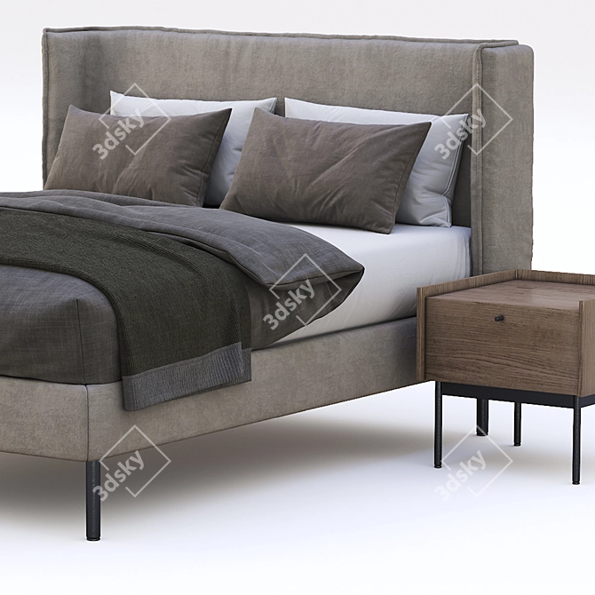 Elegant Zegen Bed Naomi: Stylish and Comfortable 3D model image 2