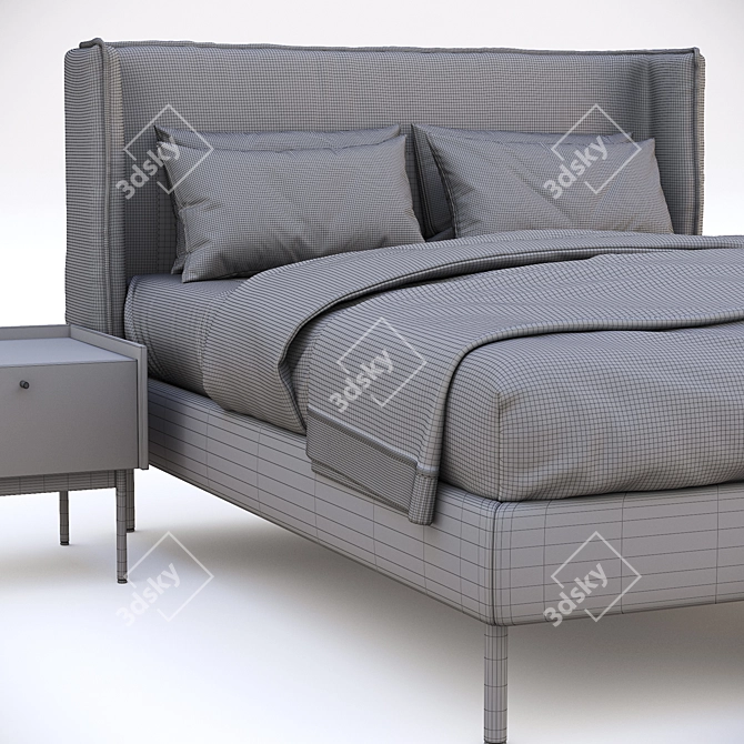 Elegant Zegen Bed Naomi: Stylish and Comfortable 3D model image 4