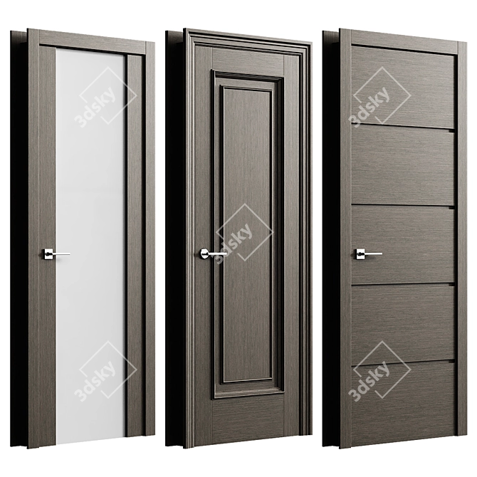 Modern Smooth V2 Door 3D model image 1