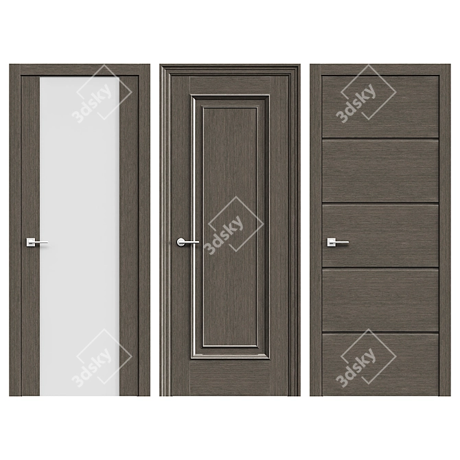 Modern Smooth V2 Door 3D model image 2