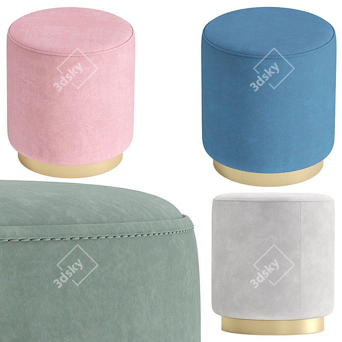 Luxury Dior Pouf: Stylish and Comfortable 3D model image 3