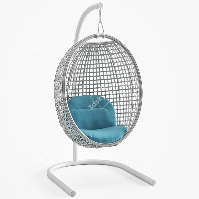 Gusto Rattan Hanging Chair - Stylish Outdoor Seating 3D model image 1