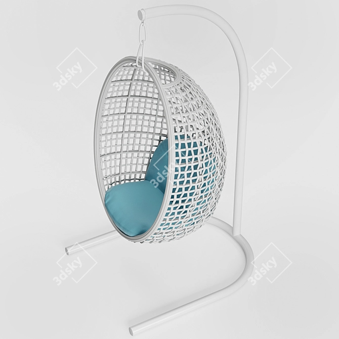 Gusto Rattan Hanging Chair - Stylish Outdoor Seating 3D model image 2