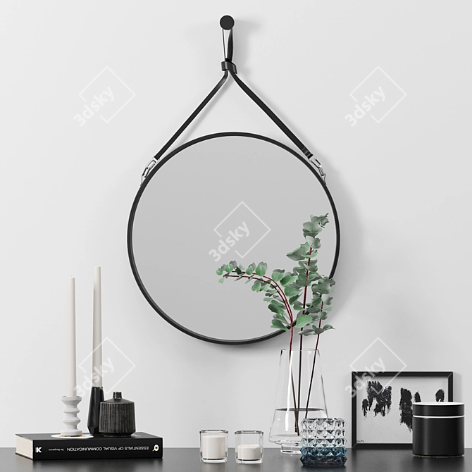 Elegant Eucalyptus Mirror Set 3D model image 1