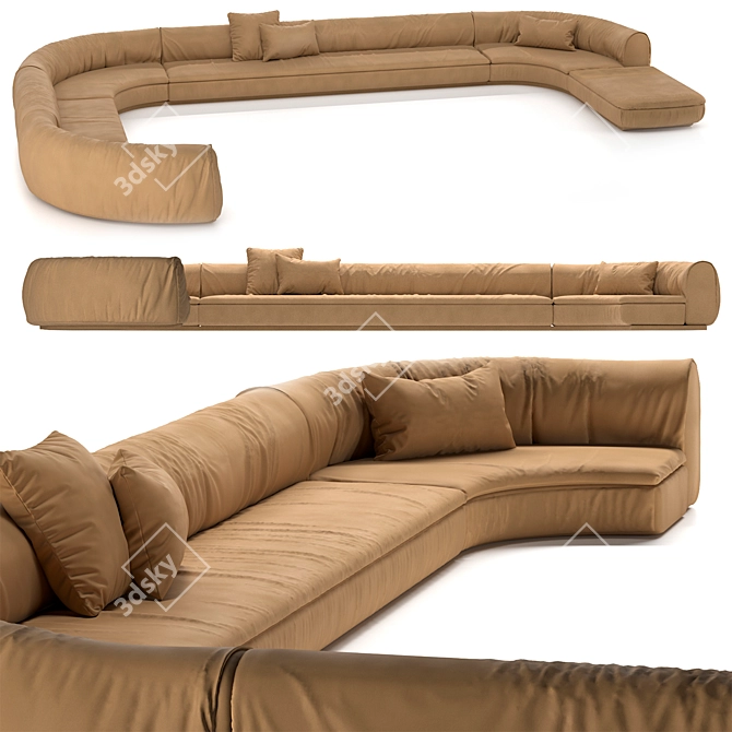 Baxter PIAF Sofa: Sophistication Redefined 3D model image 1