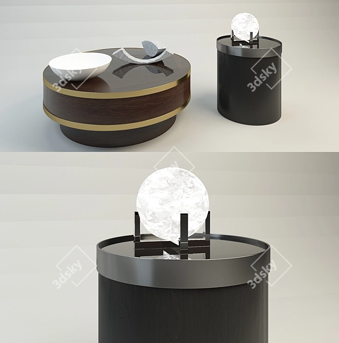 Modern Coffee Table with Three Material Options 3D model image 2