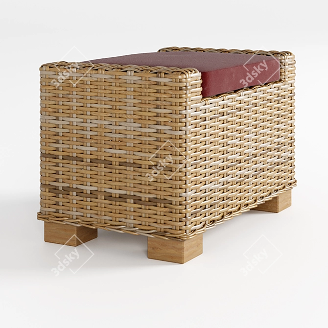 Title: Modern Ratan Stool - Stylish and Compact 3D model image 5