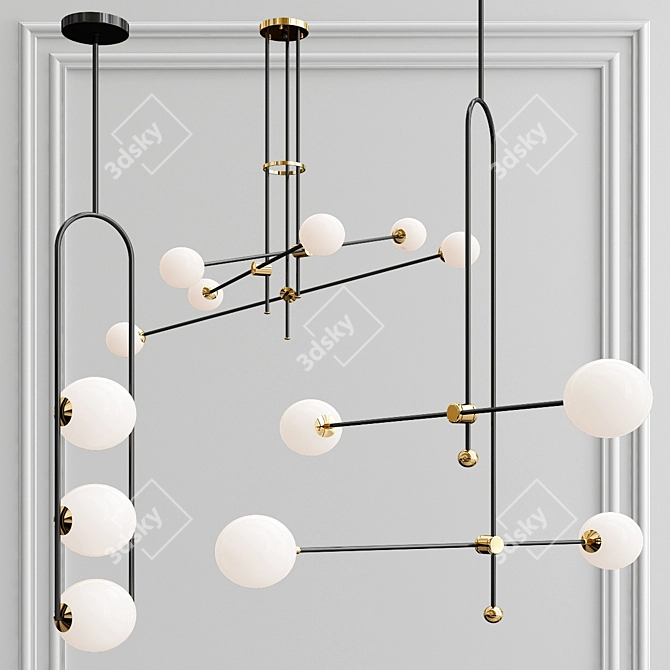 Sparkling Illumination: Chandelier Collection 3D model image 2