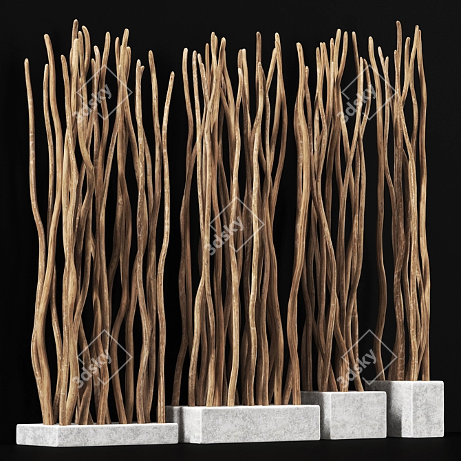 Curved Branch Small Planter 3D model image 1