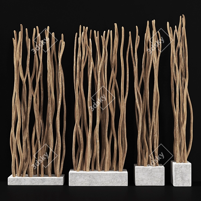 Curved Branch Small Planter 3D model image 2