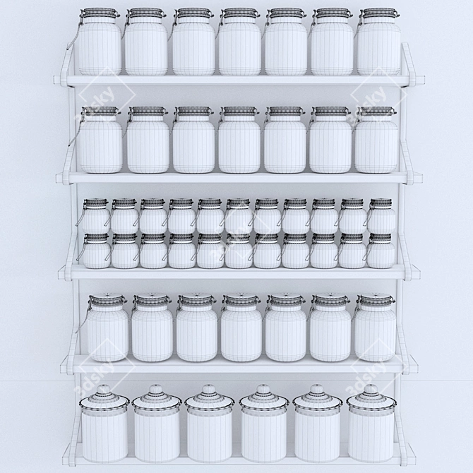 Cosmetic Jar Set - 3D Model 3D model image 2
