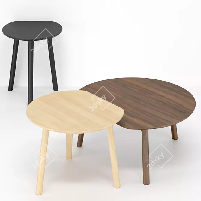 Minimalist Wood Coffee Table 3D model image 1