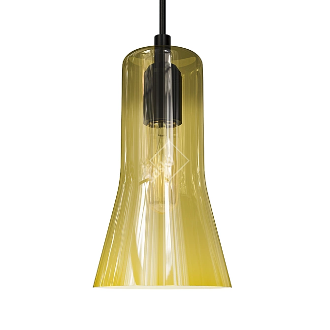 Elegant Silhouette Glass Pendant Lamp 3D model image 1