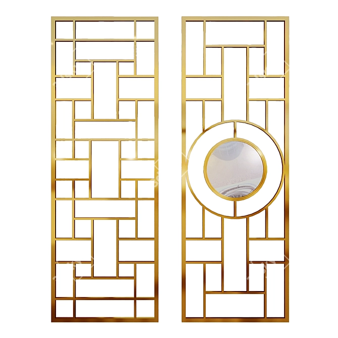 Golden Brass Decorative Partitions 3D model image 1