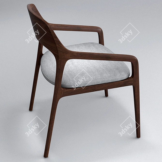 Wooden Fabric Chair 3D model image 1