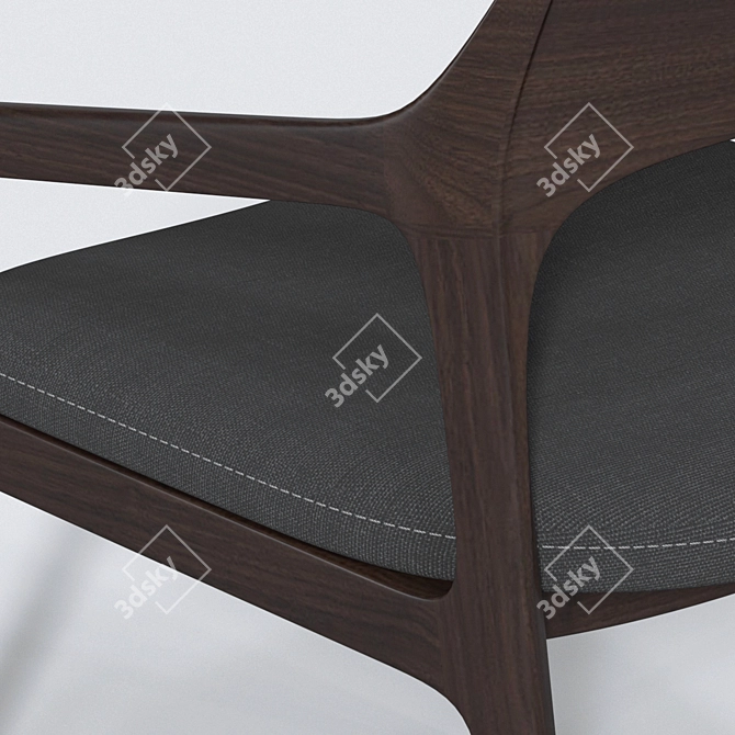 Wooden Fabric Chair 3D model image 7