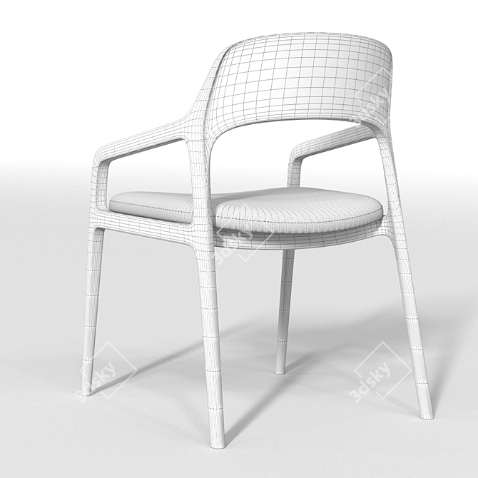 Wooden Fabric Chair 3D model image 8