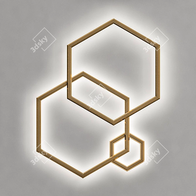 Modern Hexagonal Pendant Light 3D model image 3