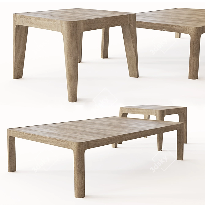 Natural Teak Malta Table 3D model image 1