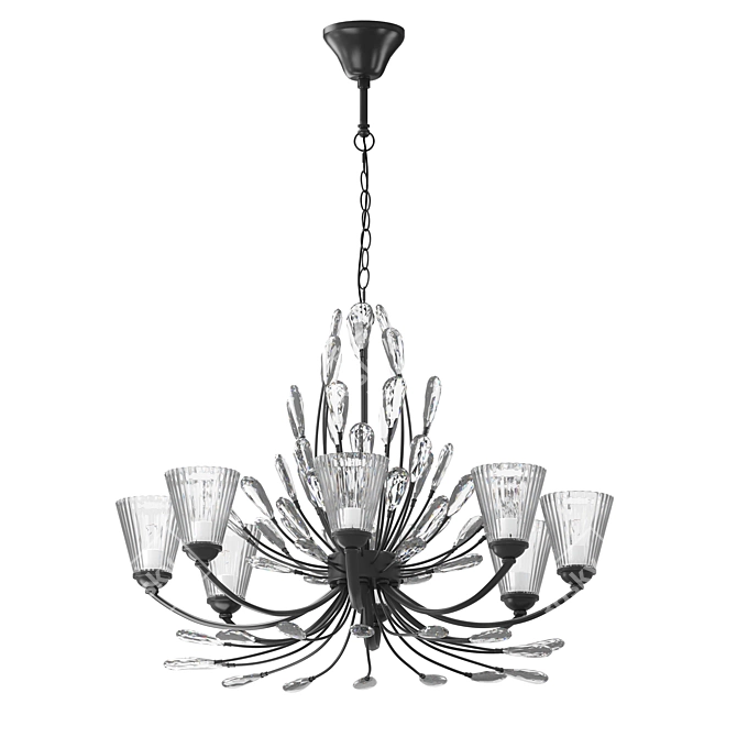 Modern Floral Crystal Chandelier 3D model image 1