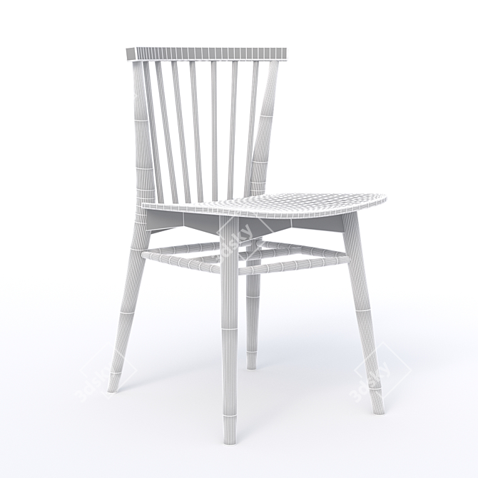 Modern Rus Black Dining Chair 3D model image 3