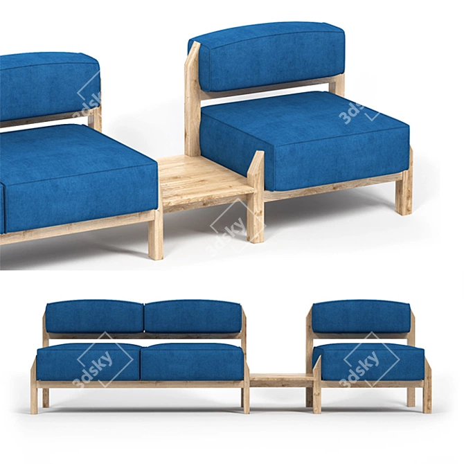 Modular T-Block Furniture Collection 3D model image 1