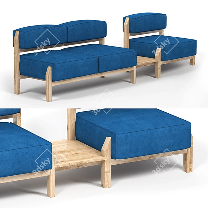 Modular T-Block Furniture Collection 3D model image 4