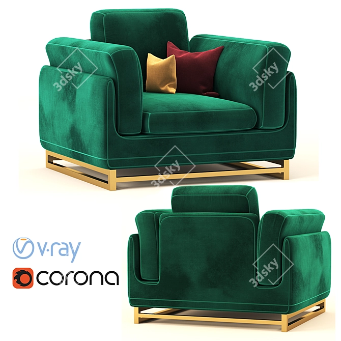 Modern Ryan Armchair - 2015 Edition 3D model image 1