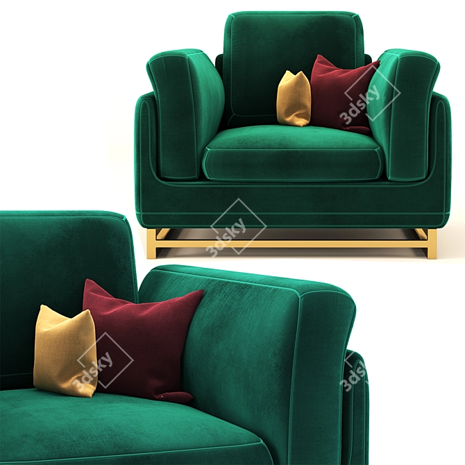 Modern Ryan Armchair - 2015 Edition 3D model image 2