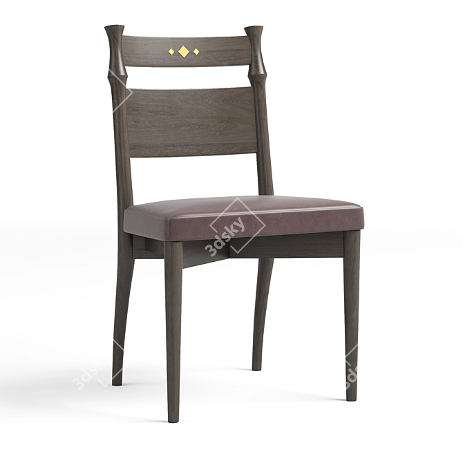 Modern Graphite Leather Dining Chair 3D model image 1